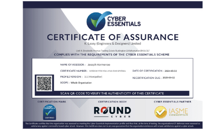 Cyber essentials certificate